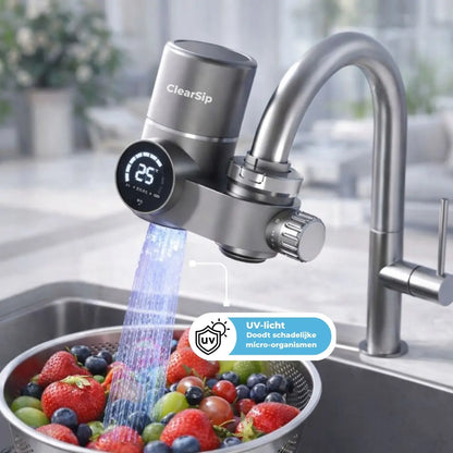 ClearSip 8-Laags UV Kraanfilter – Universele LED Waterfilter voor op je Kraan
