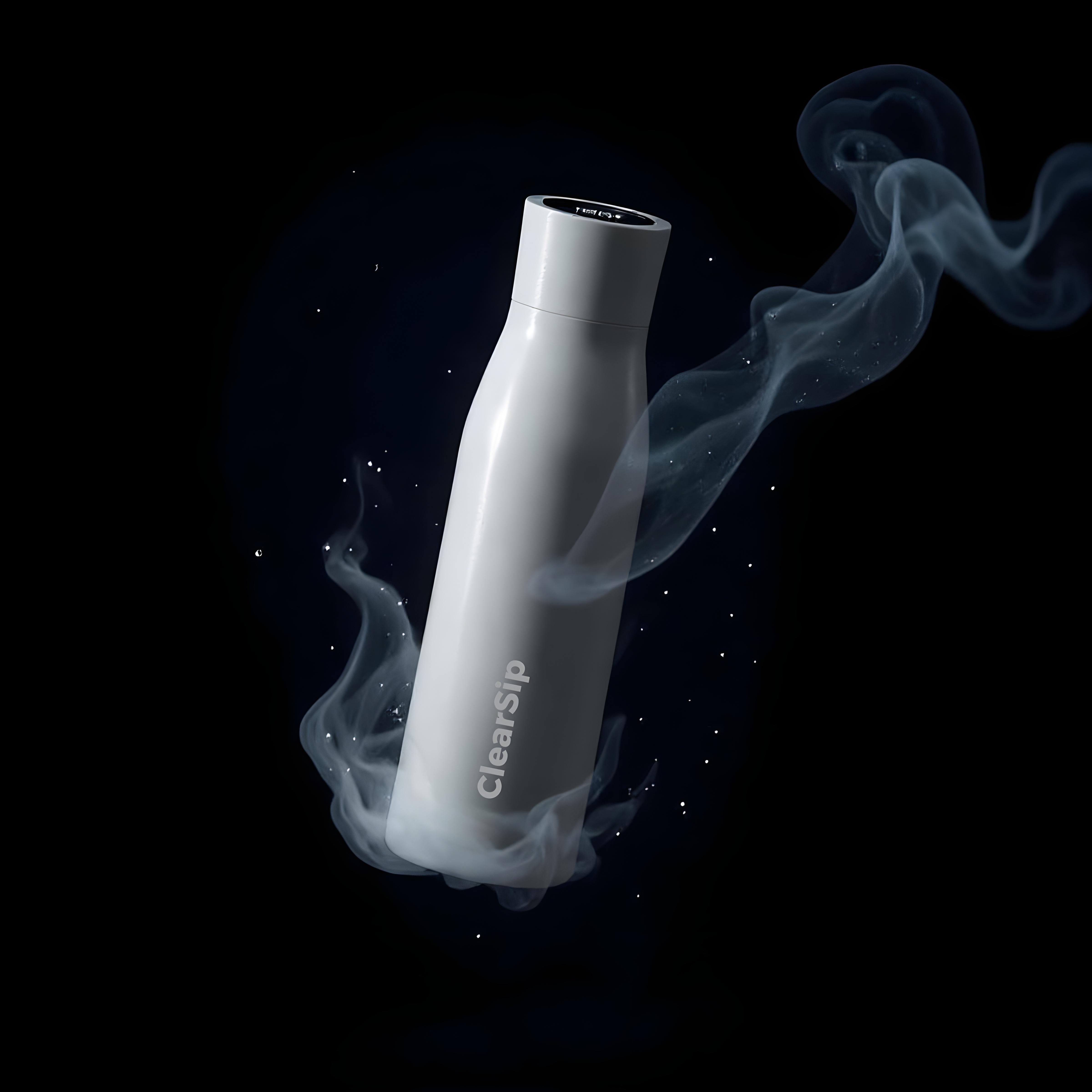 ClearSip slimme UV-C waterfles sneeuwwit – zelfreinigende drinkfles met drinkherinnering