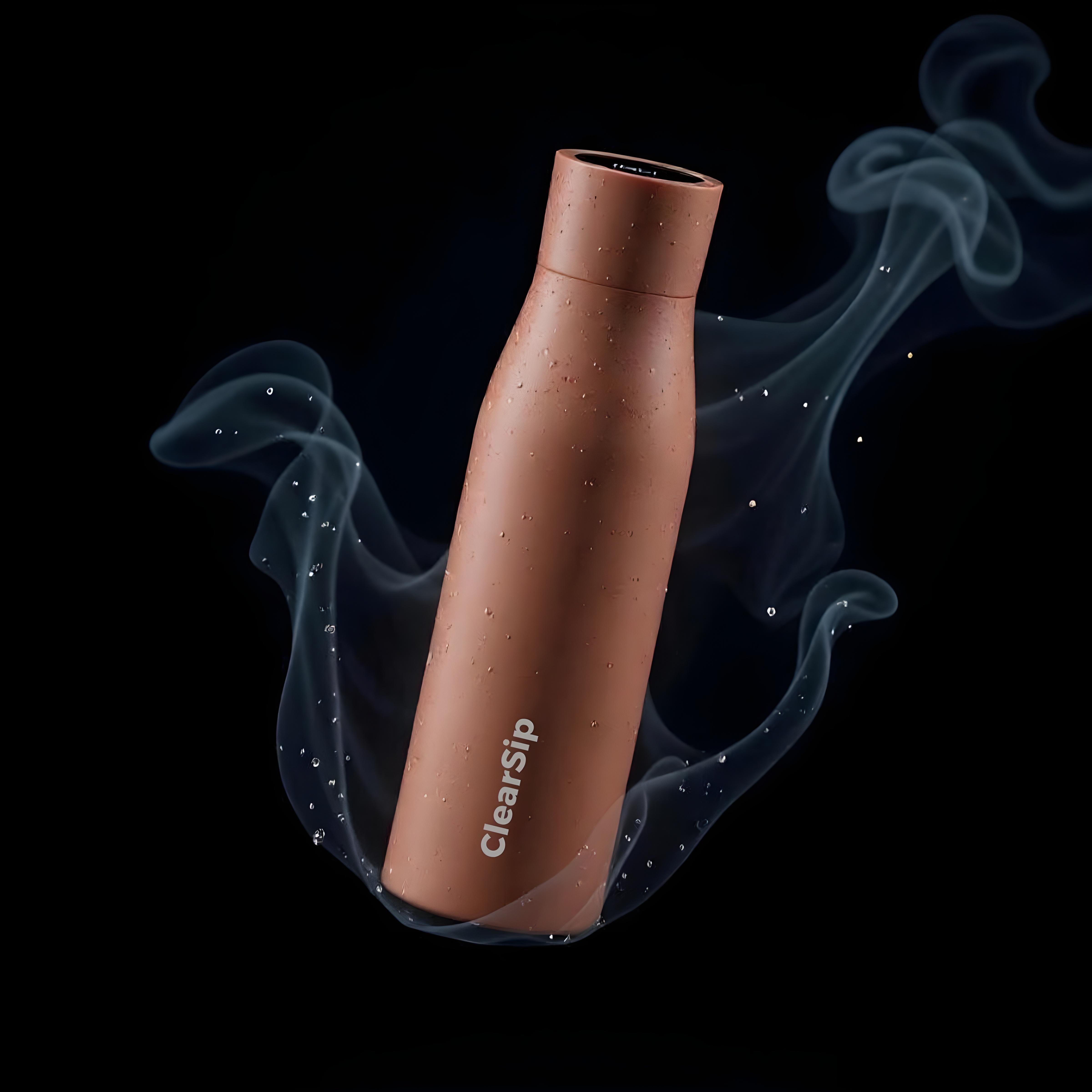 ClearSip slimme UV-C waterfles zachtroze – zelfreinigende drinkfles met drinkherinnering