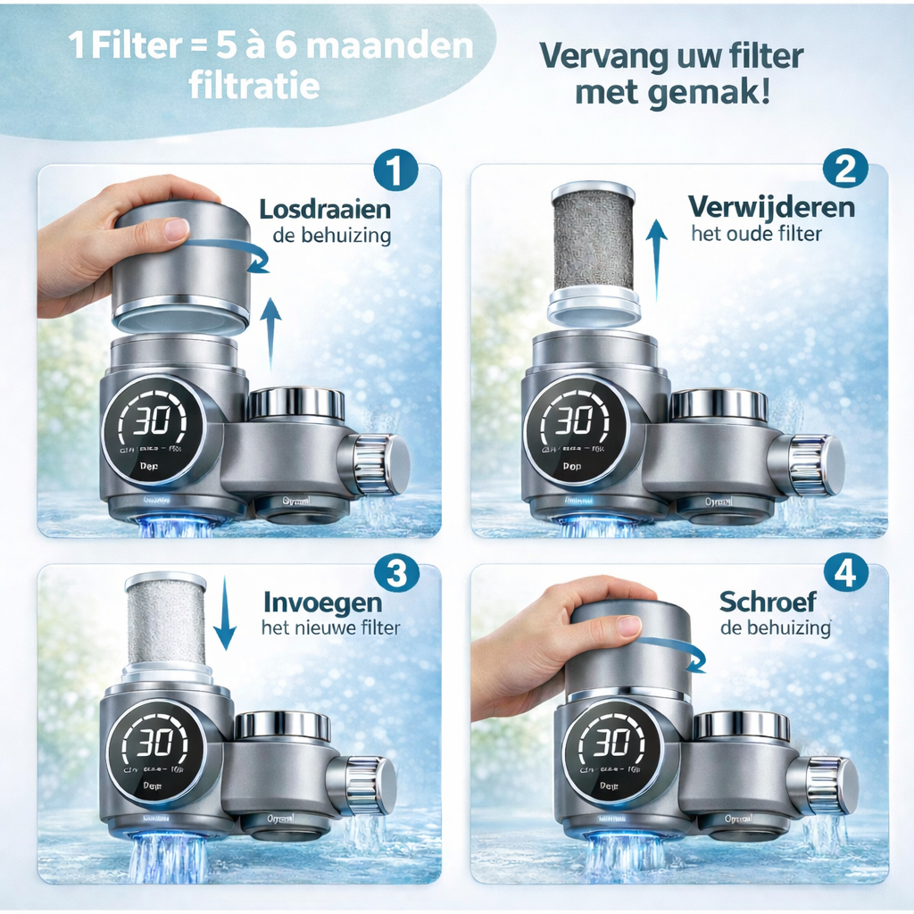 Stappenplan voor het vervangen van de ClearSip kraanfilter vervangfilter – eenvoudig in 4 stappen